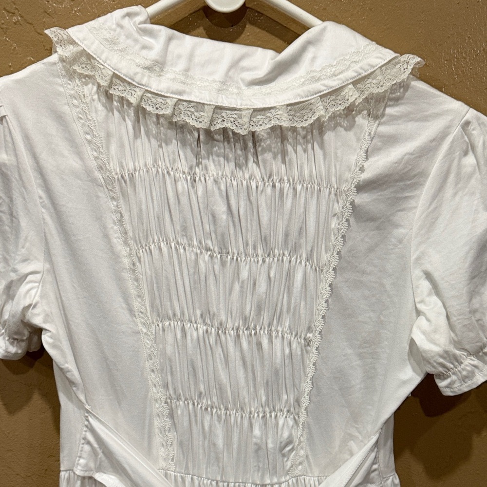 White Ruffled Long Dress - Picture 8 of 11
